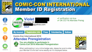 SDCC 2016 Preregistration