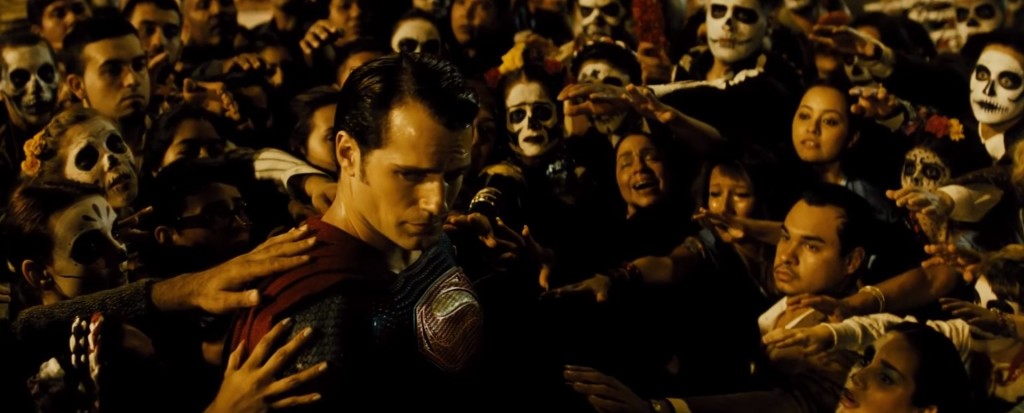 Batman v Superman appearing godlike