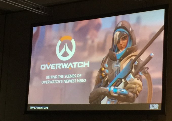 Ana from Overwatch, during SDCC panel 2016