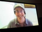 Andy Weir Skyping into the Artemis panel at NYCC 2017