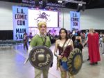 Link from Legend of Zelda and Wonder Woman cosplay at LA Comic Con 2017