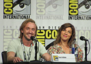 Tom Felton and Natalia Tena on the Origin panel at SDCC 2018