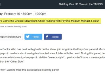 Michael J. Kouri's panel at Gallifrey One 2019