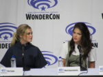 Eliza Taylor and Marie Avgeropoulos at The 100 panel at WonderCon 2019