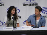 Marie Avgeropoulos and Shannon Kook at The 100 panel at WonderCon 2019