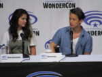 Marie Avgeropoulos and Shannon Kook at The 100 panel at WonderCon 2019