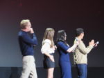 Paul Bettany, Elizabeth Olsen, Kat Dennings, and Randall Park at the D23 Expo 2019 Disney Plus panel