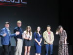 Paul Bettany, Elizabeth Olsen, Kat Dennings, Randall Park, and Kathryn Hahn at the D23 Expo 2019 Disney Plus panel