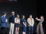 Paul Bettany, Elizabeth Olsen, Kat Dennings, Randall Park, and Kathryn Hahn at the D23 Expo 2019 Disney Plus panel