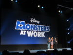Ben Feldman and Aisha Tyler at the D23 Expo 2019 Disney Plus panel